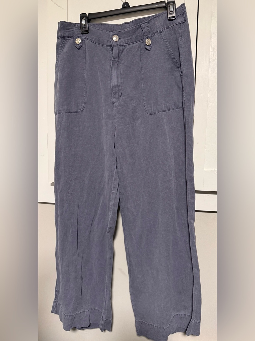 Cynthia Rowley Slate Blue Wide-Leg Casual Pants